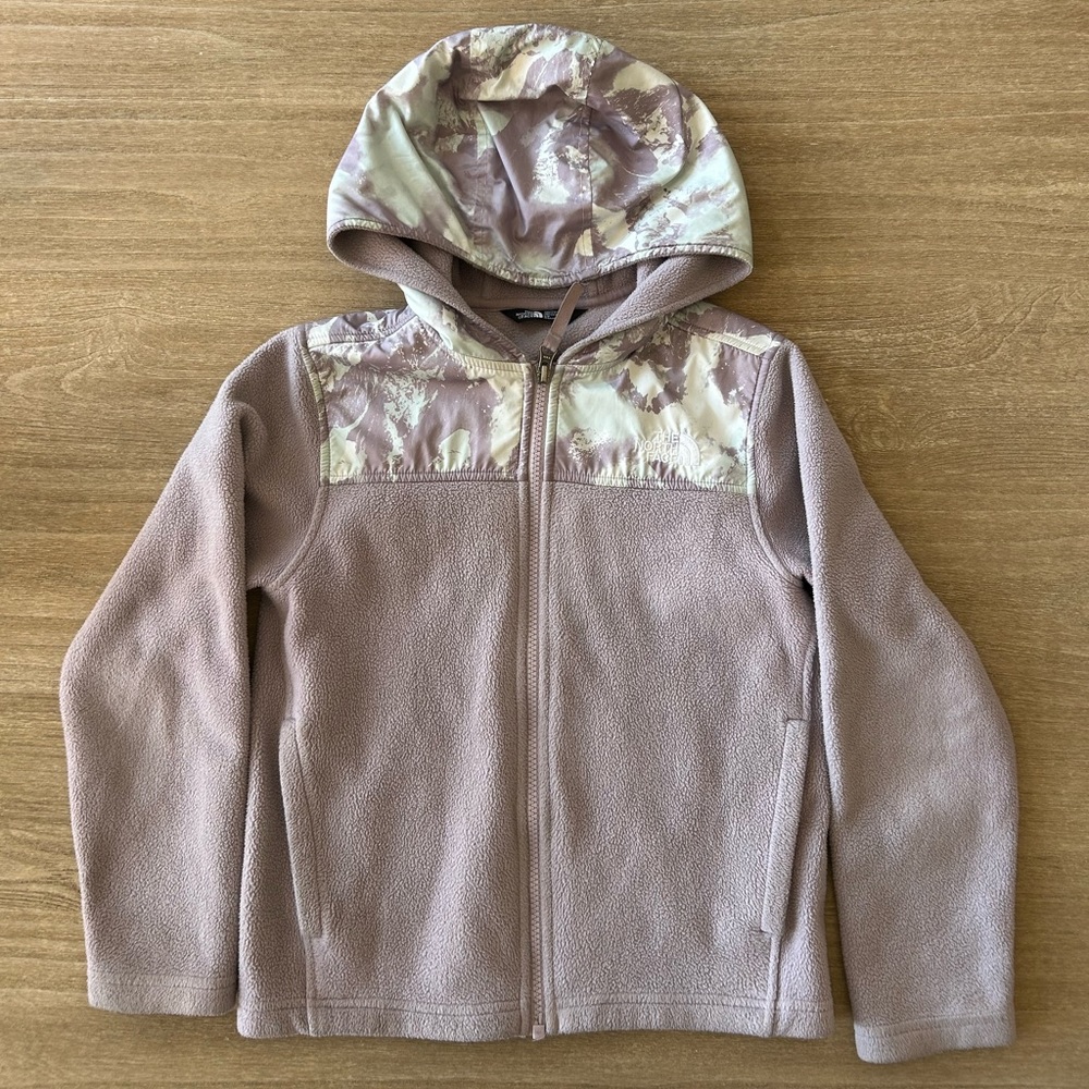 The North Face girls fleece hooded jacket